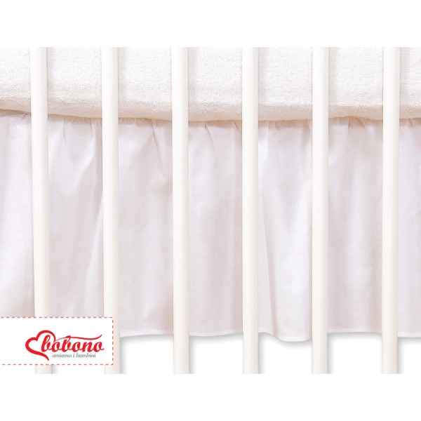 Baby tremmeseng dekorativ støv flæse-kantskjuler 120x60cm - Hanging Hearts  Hvid