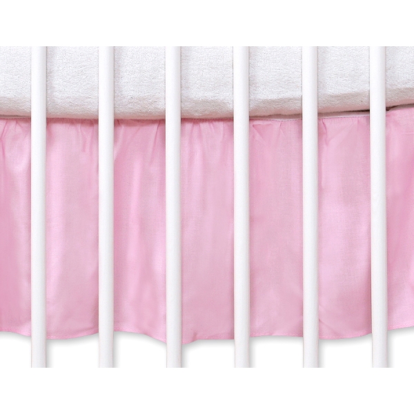 Baby tremmeseng dekorativ støv flæse-kantskjuler 120x60cm - Hanging Hearts  Lyserød Pink
