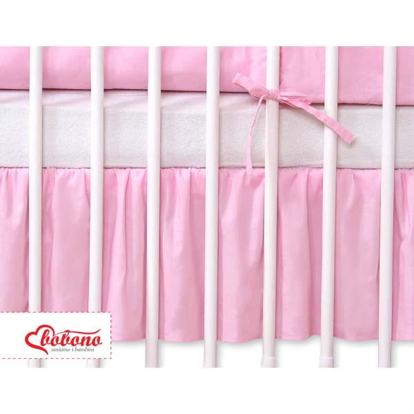 Baby tremmeseng dekorativ støv flæse-kantskjuler 120x60cm - Hanging Hearts  Lyserød Pink