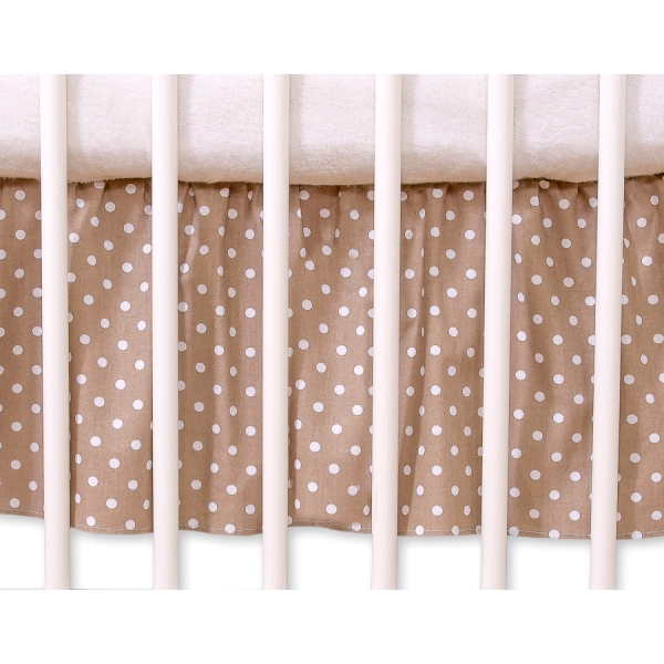 Baby tremmeseng dekorativ støv flæse-kantskjuler 120x60cm - Hanging Hearts  Polkaprikker