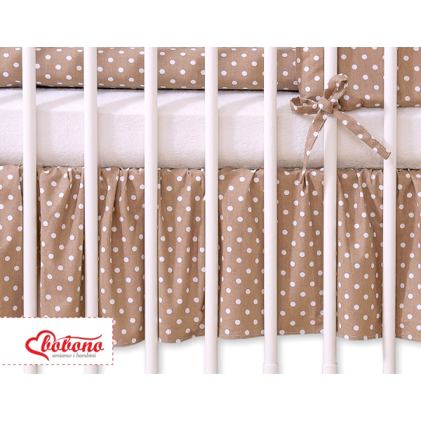 Baby tremmeseng dekorativ støv flæse-kantskjuler 120x60cm - Hanging Hearts  Polkaprikker