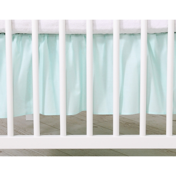 Baby tremmeseng dekorativ støv flæse-kantskjuler 120x60cm - Little Prince/Princess  Mint