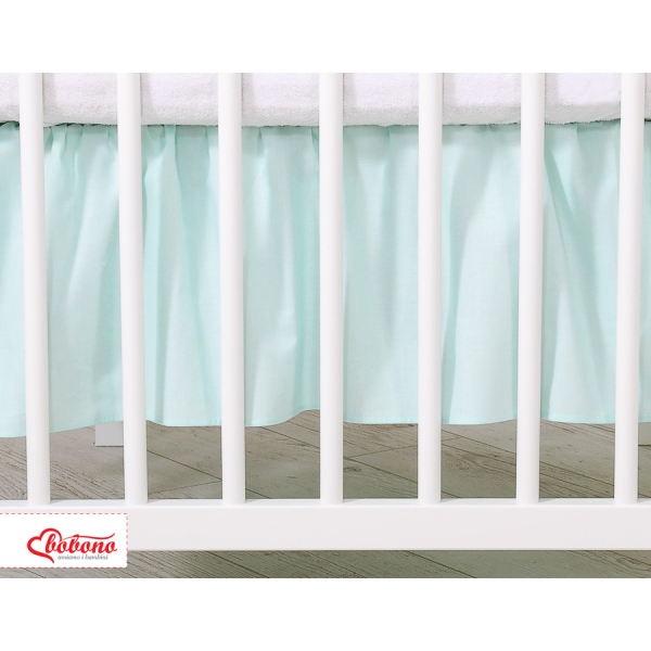 Baby tremmeseng dekorativ støv flæse-kantskjuler 120x60cm - Little Prince/Princess  Mint