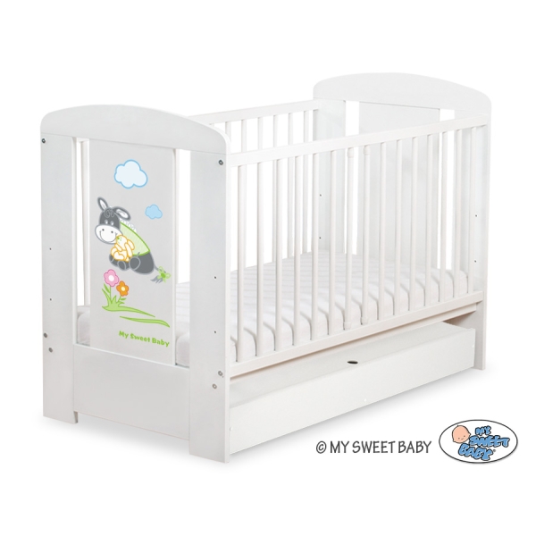 Baby tremmeseng med Skuffe 120x60cm Æsel Luca  STANDARD