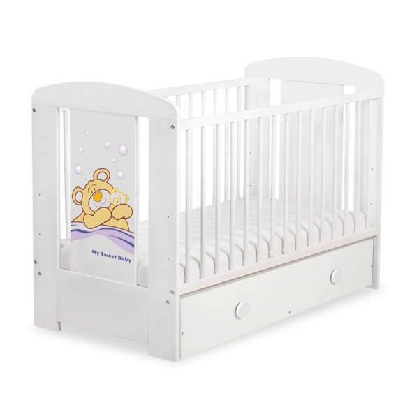 Baby tremmeseng med Skuffe 120x60cm Bamse Barnaba  MAXI