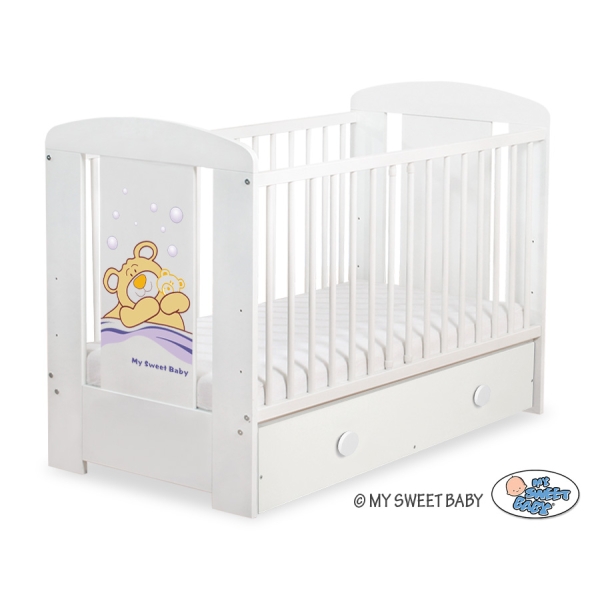 Baby tremmeseng med Skuffe 120x60cm Bamse Barnaba  MAXI