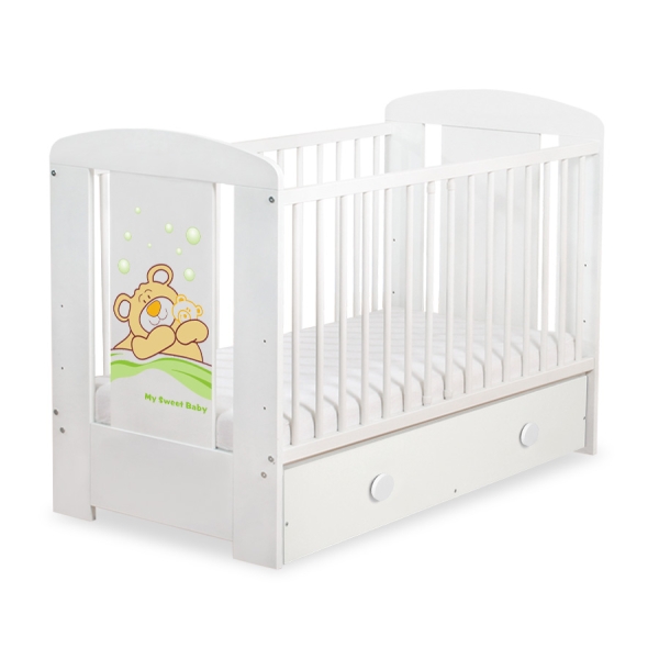 Baby tremmeseng med Skuffe 120x60cm Bamse Barnaba  MAXI