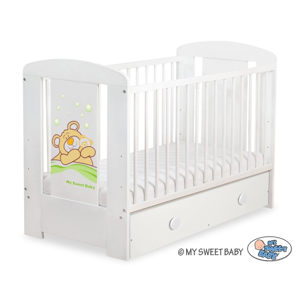 Baby tremmeseng med Skuffe 120x60cm Bamse Barnaba  MAXI