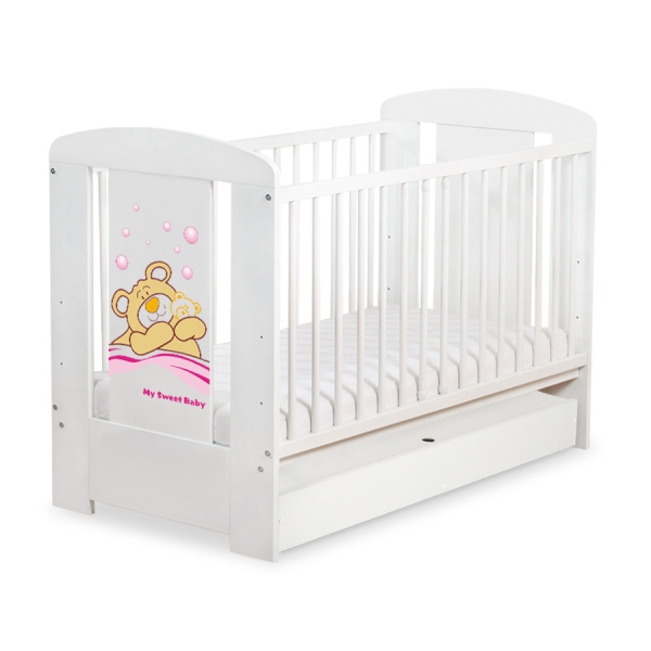 Baby tremmeseng med Skuffe 120x60cm Bamse Barnaba  STANDARD