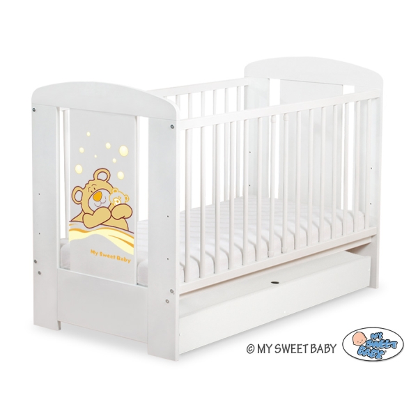 Baby tremmeseng med Skuffe 120x60cm Bamse Barnaba  STANDARD