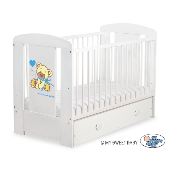 Baby tremmeseng med Skuffe 120x60cm Bjørn med sløjfe  MAXI