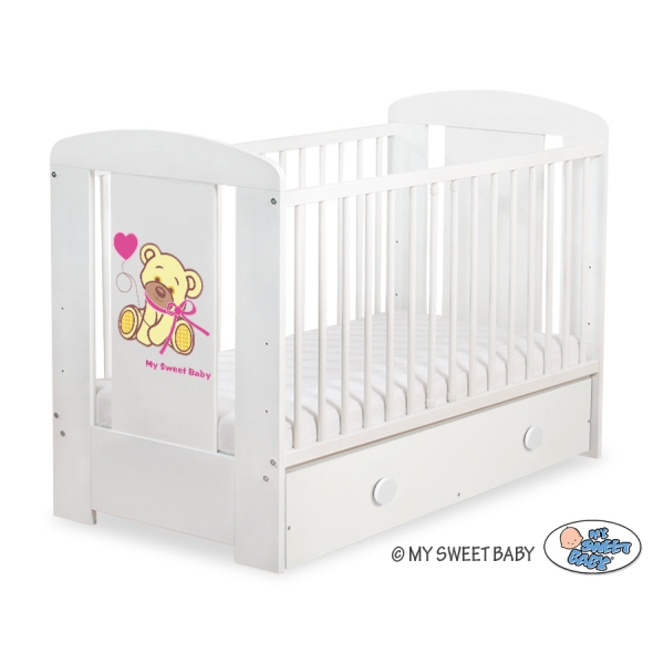 Baby tremmeseng med Skuffe 120x60cm Bjørn med sløjfe  MAXI