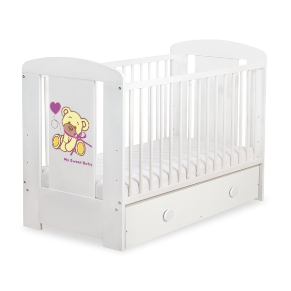Baby tremmeseng med Skuffe 120x60cm Bjørn med sløjfe  MAXI