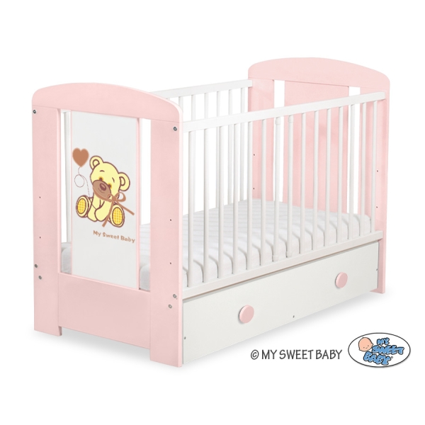 Baby tremmeseng med Skuffe 120x60cm Bjørn med sløjfe  MAXI