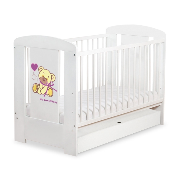 Baby tremmeseng med Skuffe 120x60cm Bjørn med sløjfe  STANDARD Enfelben