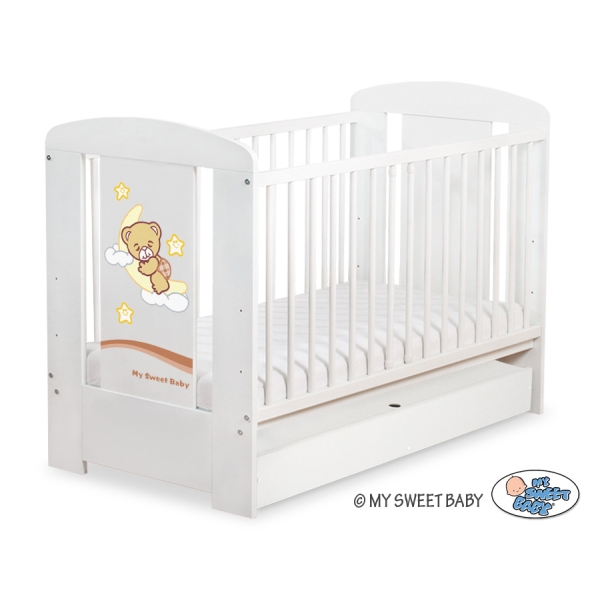Baby tremmeseng med skuffe 120x60cm Godnat  STANDARD