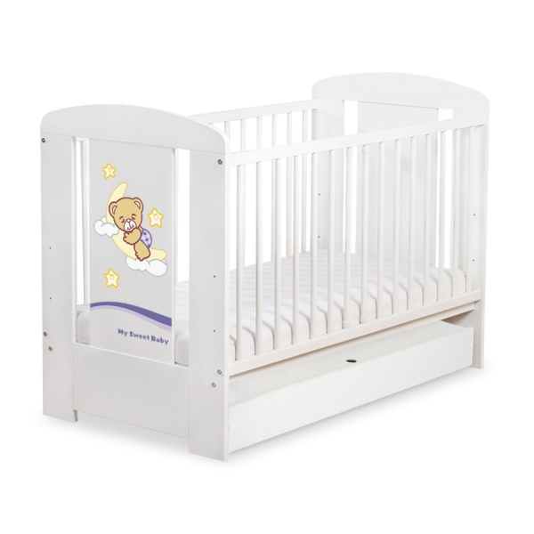 Baby tremmeseng med skuffe 120x60cm Godnat  STANDARD