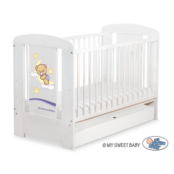 Baby tremmeseng med skuffe 120x60cm Godnat  STANDARD
