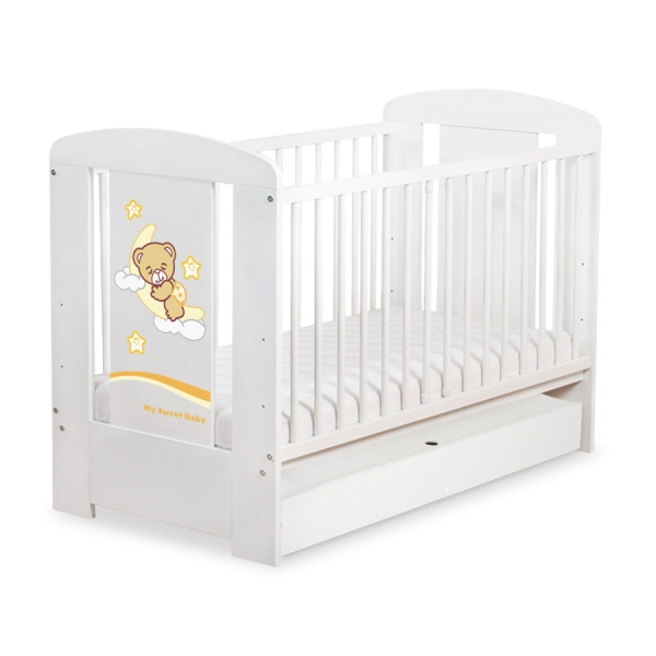 Baby tremmeseng med skuffe 120x60cm Godnat  STANDARD