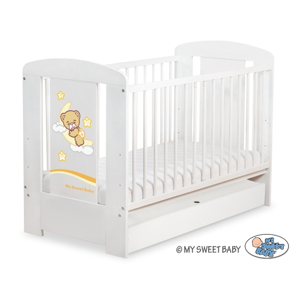 Baby tremmeseng med skuffe 120x60cm Godnat  STANDARD
