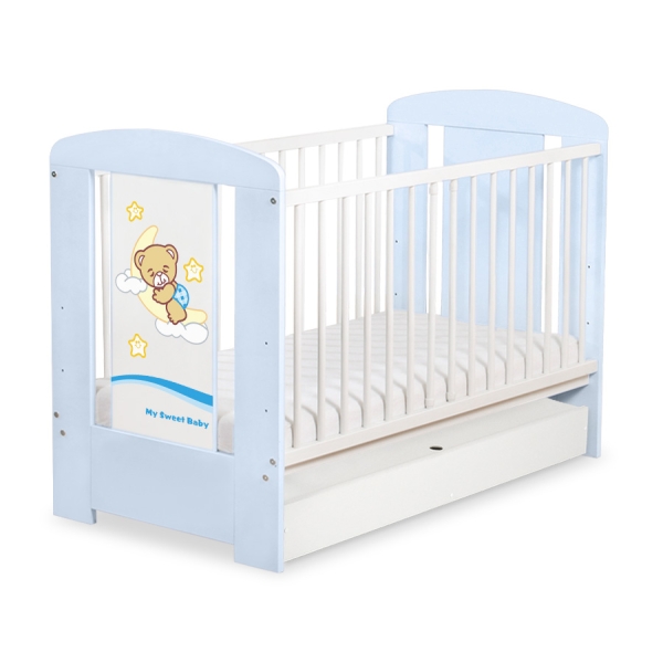 Baby tremmeseng med skuffe 120x60cm Godnat  STANDARD