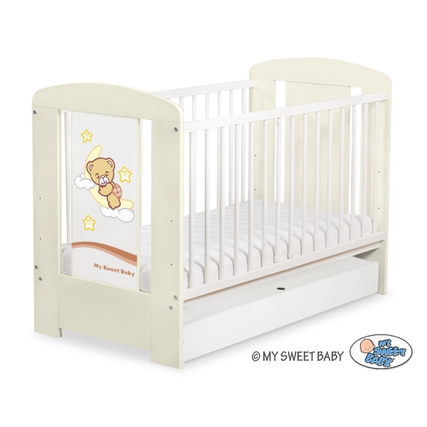 Baby tremmeseng med skuffe 120x60cm Godnat  STANDARD