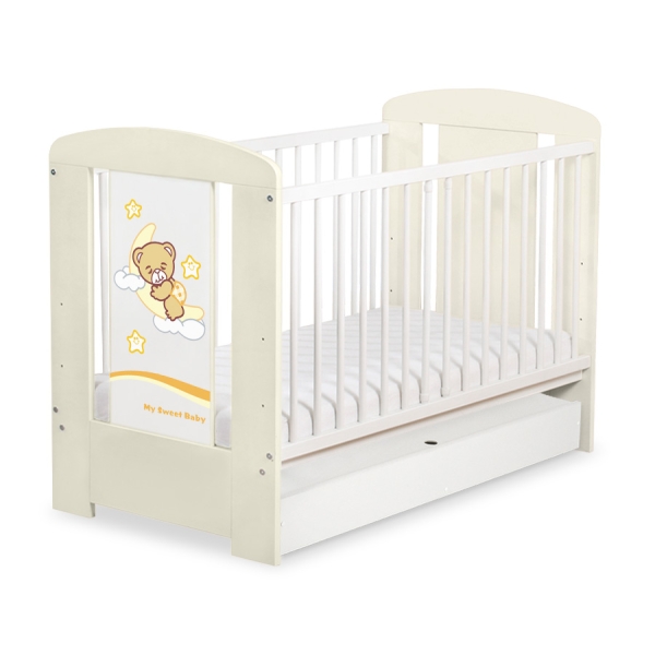 Baby tremmeseng med skuffe 120x60cm Godnat  STANDARD