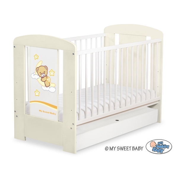 Baby tremmeseng med skuffe 120x60cm Godnat  STANDARD