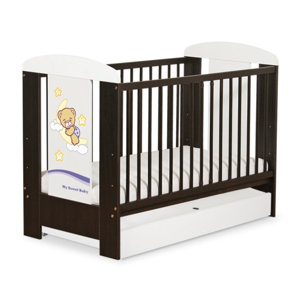 Baby tremmeseng med skuffe 120x60cm Godnat  STANDARD