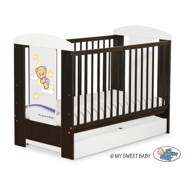 Baby tremmeseng med skuffe 120x60cm Godnat  STANDARD
