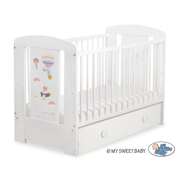 Baby tremmeseng med Skuffe 120x60cm Happy   MAXI