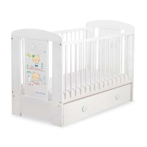 Baby tremmeseng med Skuffe 120x60cm Happy   MAXI