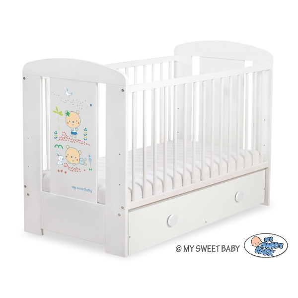 Baby tremmeseng med Skuffe 120x60cm Happy   MAXI