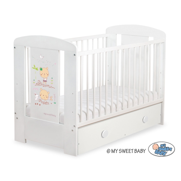 Baby tremmeseng med Skuffe 120x60cm Happy   MAXI
