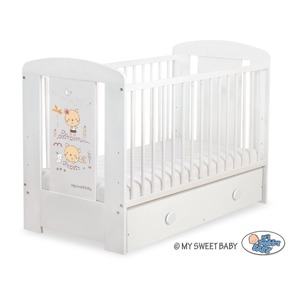 Baby tremmeseng med Skuffe 120x60cm Happy   MAXI