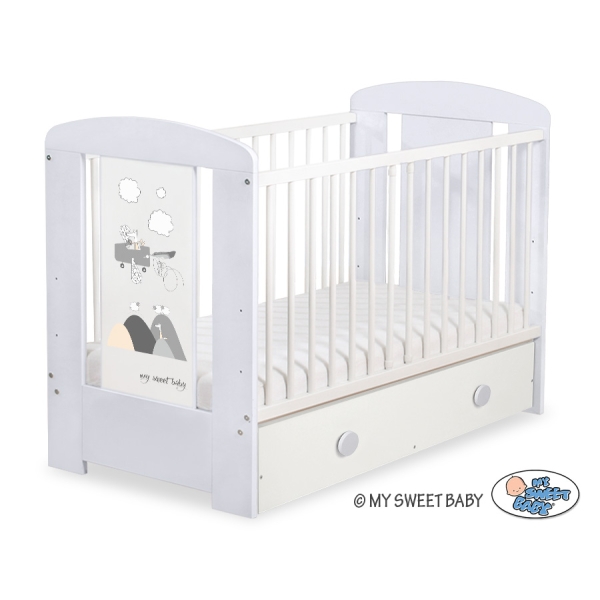 Baby tremmeseng med Skuffe 120x60cm Happy   MAXI