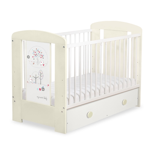 Baby tremmeseng med Skuffe 120x60cm Happy   MAXI