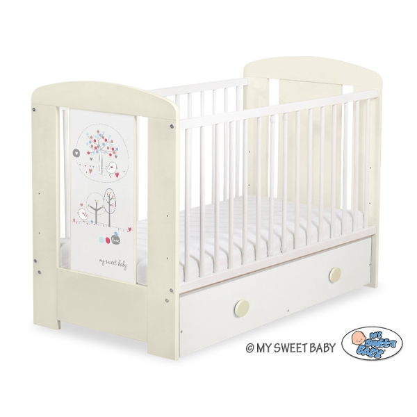 Baby tremmeseng med Skuffe 120x60cm Happy   MAXI