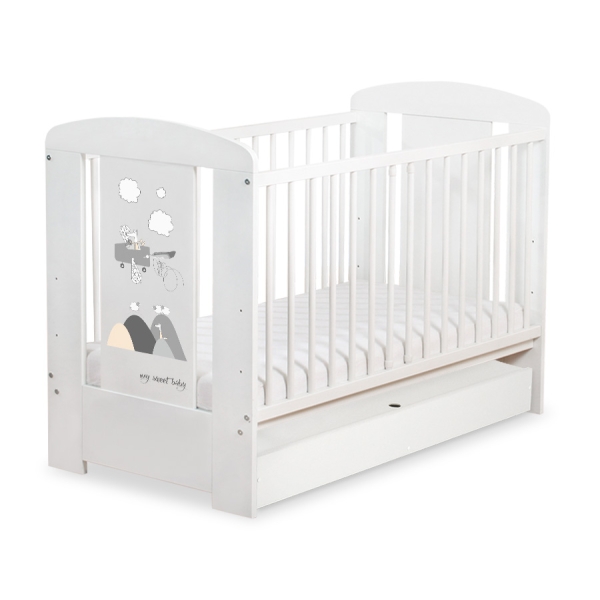 Baby tremmeseng med Skuffe 120x60cm Happy   STANDARD