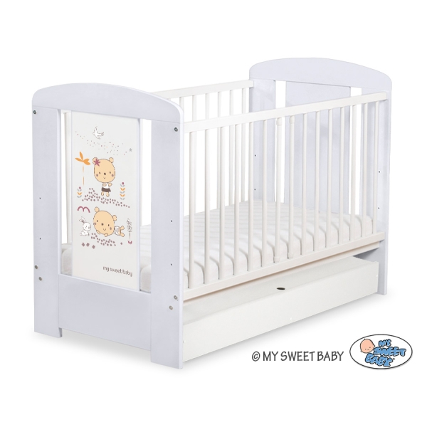 Baby tremmeseng med Skuffe 120x60cm Happy   STANDARD