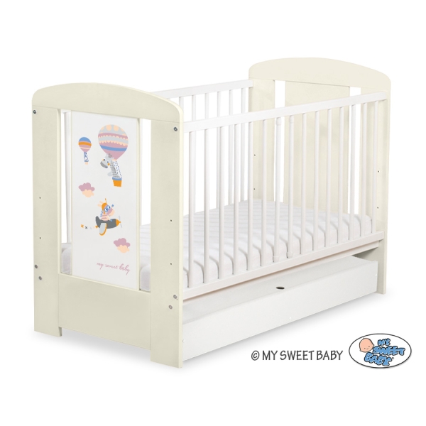 Baby tremmeseng med Skuffe 120x60cm Happy   STANDARD