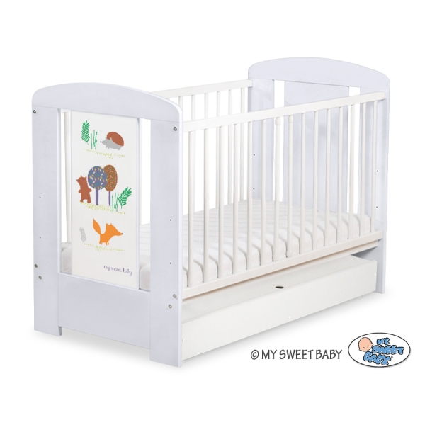 Baby tremmeseng med Skuffe 120x60cm Happy   STANDARD Skov