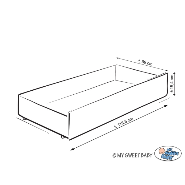 Baby tremmeseng med Skuffe 120x60cm Happy   STANDARD Skov