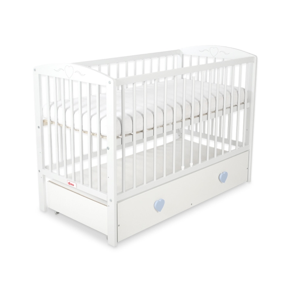 Baby tremmeseng med Skuffe 120x60cm Hjerter  MAXI