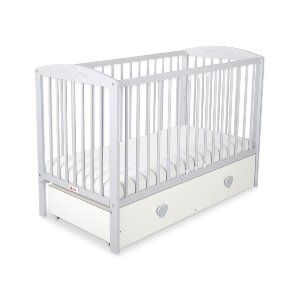 Baby tremmeseng med Skuffe 120x60cm Hjerter  MAXI
