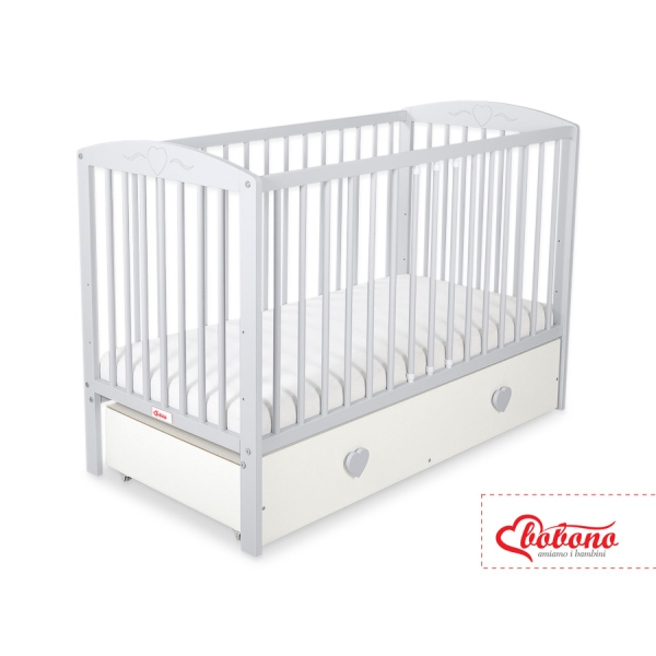 Baby tremmeseng med Skuffe 120x60cm Hjerter  MAXI