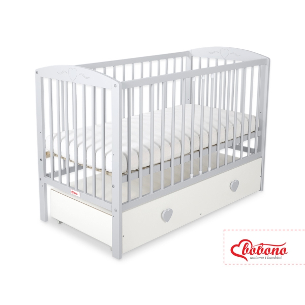 Baby tremmeseng med Skuffe 120x60cm Hjerter  MAXI