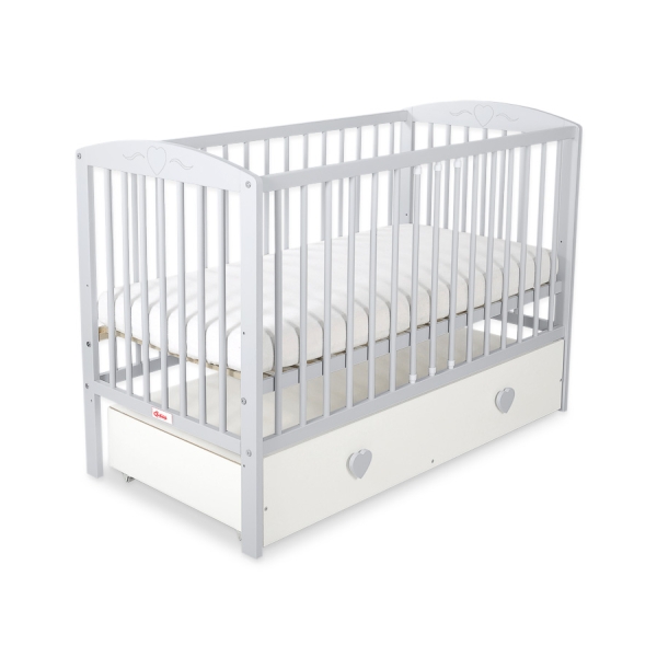 Baby tremmeseng med Skuffe 120x60cm Hjerter  MAXI