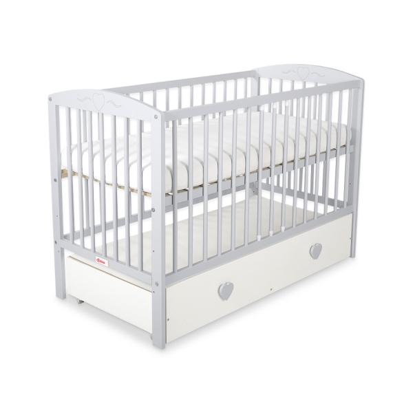 Baby tremmeseng med Skuffe 120x60cm Hjerter  MAXI