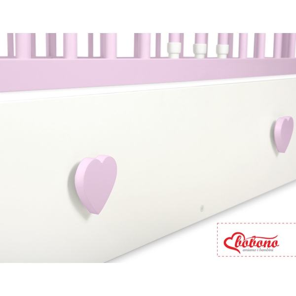 Baby tremmeseng med Skuffe 120x60cm Hjerter  MAXI
